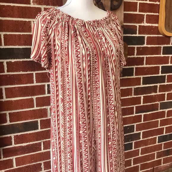 Rust & Cream Color Patterned Jumpsuit - Picture 2 of 3